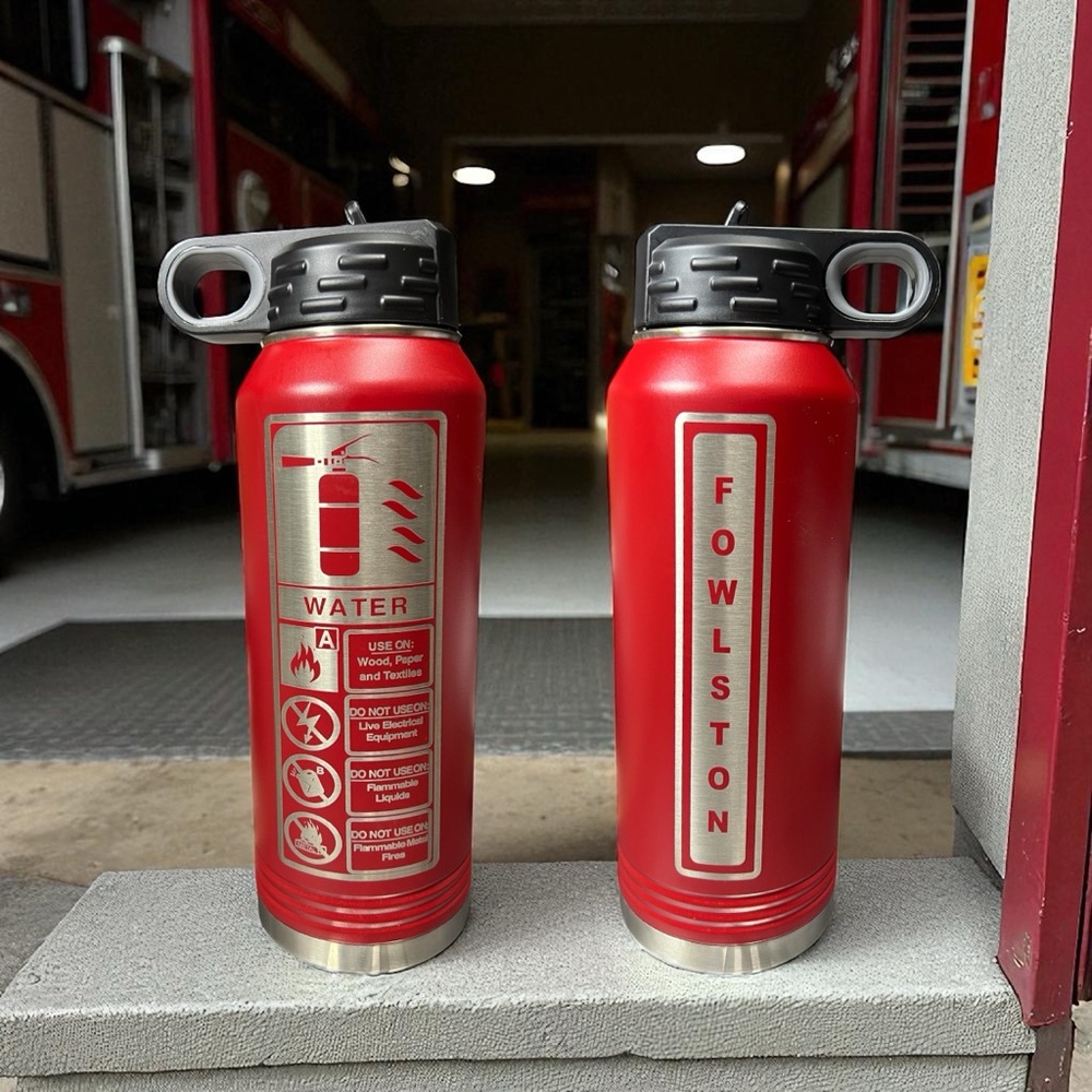 32oz Personalized Fire Extinguisher Water Bottle